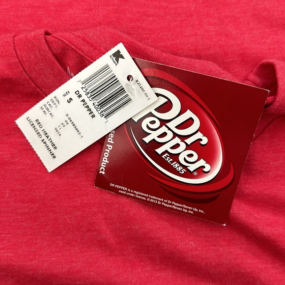 Savvy Red Heather T-Shirt with "Trust Me I'm a Dr" and Dr Pepper logo. - Picture 2 of 3